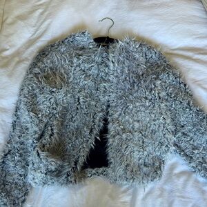 Lulu's Gray Faux Fur Jacket